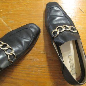 Massimo Dutti black leather moccasins